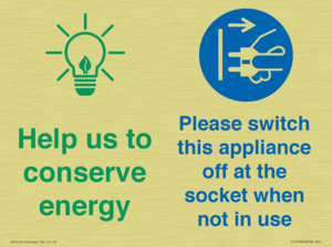 Help us to conserve energy - Switch this appliance off at the socket when not in use